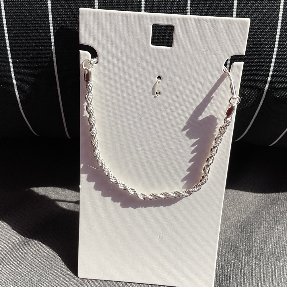 Elegant Silver Rope Chain Bracelet